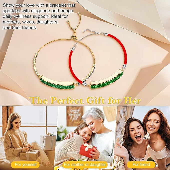 Smart Bracelet for Women, Jewelry Fitness Tracker with 2 Bands, Heart Rate & SPOâ‚‚ Monitor, Stress & Sleep Tracking, Step & Calorie Counter, 5ATM Waterproof for iOS & Android, No Subscription, Green