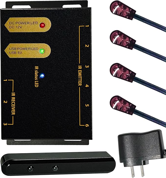 ENSIGEAR IR Repeater Kit, ir Repeater System,IR Remote Control Extender .Supports up to 100 feet, Dual Sensors Receiver