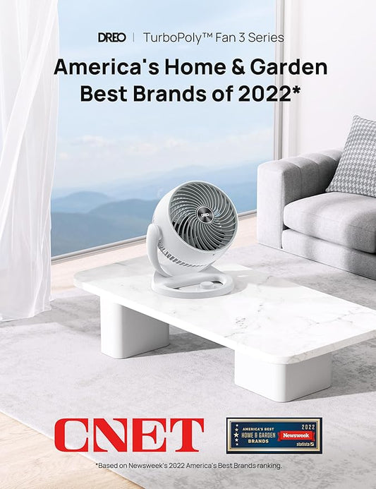 Dreo Fan for Bedroom, 12 Inches, 70ft Powerful Airflow, 28db Quiet Table Air Circulator Fans for Dorm Room, 120° Adjustable Tilt, 3 Speeds, Desktop Fan for Home, Office, Kitchen