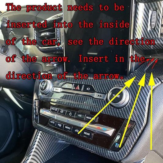 ruihe Carbon Fiber Color Center Dash Radio Audio Control Panel Automatic Climate AC Heater Temperature Control Cover Trim Fit for Ford Explorer 2020 2021 2022 2023