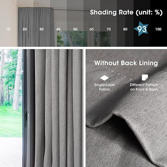 SmartWings Automatic Curtain Opener with Drapery, Motorized Vertical Blinds with Remote, Electric Closet Doors Sliding Panels Compatible with Alexa Google Homekit, 93% Blackout Dark Grey