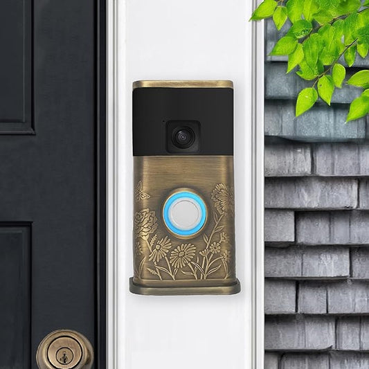 Garden Video Doorbell Cover (Compatible with Ring Battery Doorbell - 2024 Release) (Antique Brass)