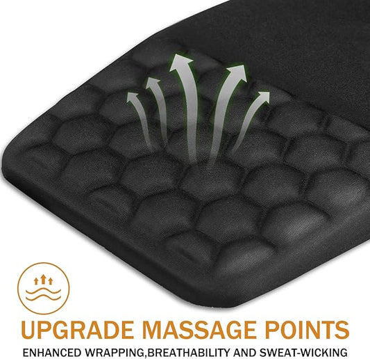 BOCHEERY Ergonomic Mouse Pad Wrist Support,Upgrade Mousepad with Massage Design,Non-Slip PU Base Desktop Mouse Pads for Pain Relief, Computer, Office & Home,12 x 8 in(E-Black)