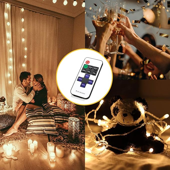 RF Mini Wireless Remote Controller for Single Color 3528 5050 LED Strip Lights, Wireless Remote Control with DC Connector, RF Dimmer for 12V DC LED Ribbon, Shelf Lights(2 Park)