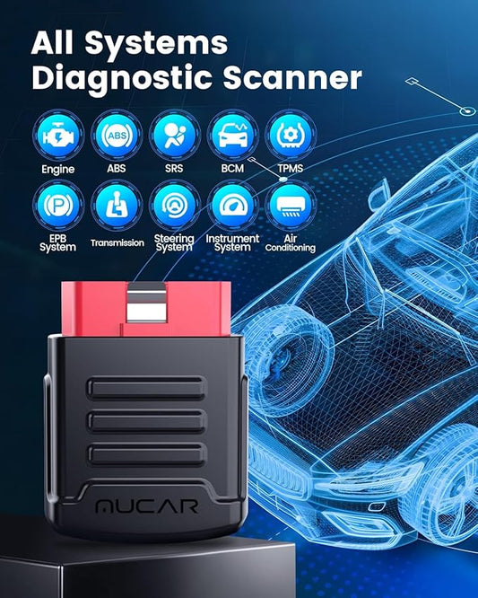 MUCAR BT200 OBD2 Scanner Bluetooth for iOS & Android, Car Scanner Diagnostic Tool for All Systems, Oil/SAS Reset(One Year Free), Check Engine Light, Auto VIN, Lifetime Free Update