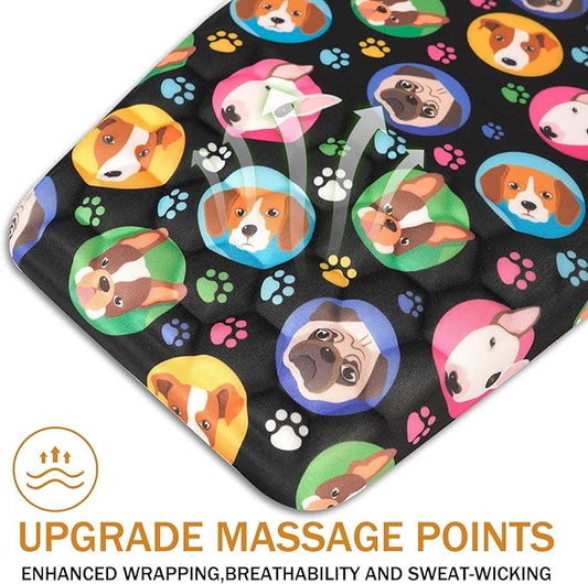 BOCHEERY Ergonomic Mouse Pad Wrist Support,Upgrade Mousepad with Massage Design,Non-Slip PU Base Desktop Mouse Pads for Pain Relief, Computer, Office & Home,12 x 8 in(F-Lovely Dogs)