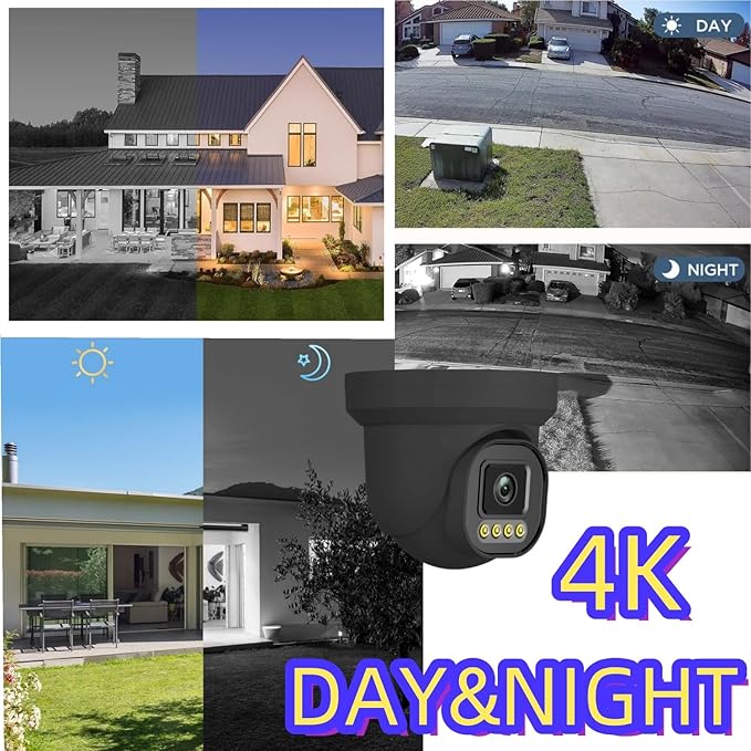 4K NVR PoE Security Camera System Wired Surveillance NVR Kits, 4pcs Outdoor Indoor Cameras with Person/Pet/Vehicle Detection for 24-7 Recording, RLK8-520D4-5MP(500GB HDD Inside)