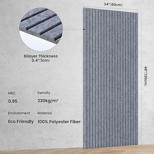 10 Pack Large Acoustic Panels,48 x 24 x 0.4 Inch Sound Proof Foam Panels for Walls,Premium Noise Dampening Panels,Sound Panels for Media Room, Office and Studio,African Gray