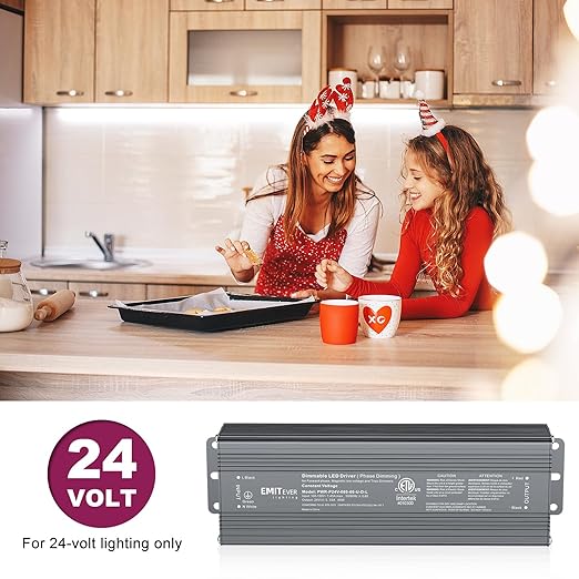 EMITEVER 80W Triac Dimmable LED Driver,Power Supply,AC 120V to DC 24V Transformer,Compatible with Lutron and Leviton Dimmers,for LED Lighting,Class 2,ETL Certified