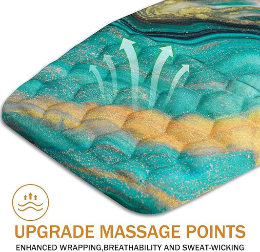BOCHEERY Ergonomic Mouse Pad Wrist Support,Upgrade Mousepad with Massage Design,Non-Slip PU Base Desktop Mouse Pads for Pain Relief, Computer, Office & Home,12 x 8 in(F-Golden Green Marble)