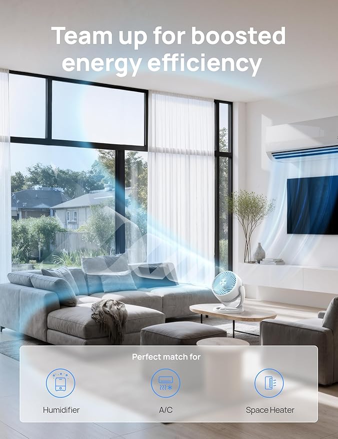 Dreo Fan for Bedroom, 12 Inches, 70ft Powerful Airflow, 28db Quiet Table Air Circulator Fans for Whole Room, 120Β° Adjustable Tilt, 3 Speeds, Desktop Fan for Home, Office, Kitchen