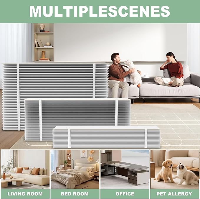 (3 Pack)401 Filter Replacement Compatible with AprilAire 2400, Space-Gard 2400 Whole-House Air Purifier, MERV-10 Furnace Filter, 16x25x6 Air Filter(incloud 2 Pleat Spacers)