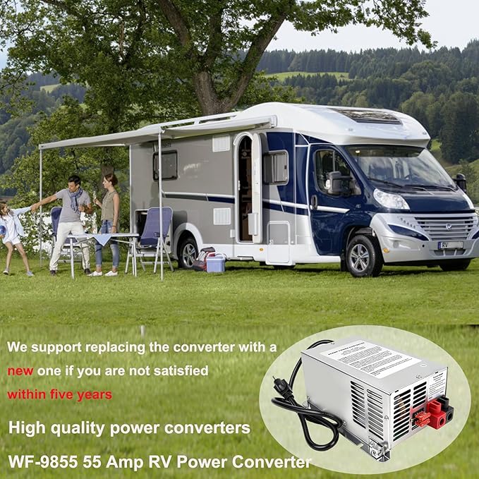 ππππ ππ©π π«πππ WF-9855 55 Amp Power Converter, Rv Power Converter, WF-9855-AD, Replace for RV Trailer Camper 9800 Series, WF-9855-AD, 55 Amp Power Converter for Rv, 5 Years Warranty