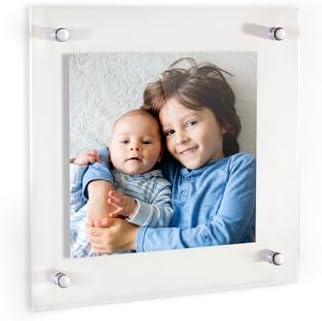 ArtToFrames 20x20 Inch Double Panel Floating Acrylic Picture Frame (Full Frame is 24x24) comes with Chrome Standoff Hardware, Made in the USA, 1 Pack