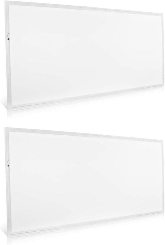 LED ENERGY PLUS 2X4 LED Flat Panel Light with Emergency Battery Backup, 50W 3000K/4000K/5000K, 0-10V Dimmable, 6500 Lumens, LED Drop Celing Lights, 100-277V, DLC UL Listed(2 Pack), White