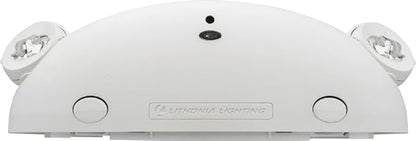 Lithonia Lighting Quantum Emergency Light, Contemporary Commercial LED Emergency Lights with 2 Aimable Lamp Heads, Ceiling or Wall Mount, White Thermoplastic, 120/277V Dual Voltage (ELM2L M12)