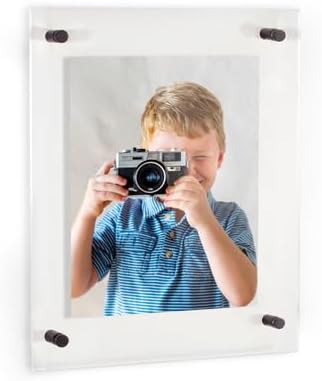 ArtToFrames 13x16 Inch Double Panel Floating Acrylic Picture Frame (Full Frame is 17x20) comes with Black Standoff Hardware, Made in the USA, 1 Pack