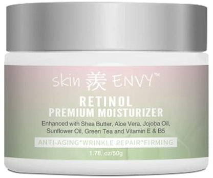 Skin ENVY Retinol Anti-Aging Cream – With Hyaluronic Acid, Shea Butter, Vitamin E & Green Tea | Hydrating, Nourishing & Wrinkle-Reducing | 20% of Profits Donated to USA Children’s Charities | 1.7oz