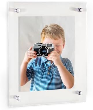 ArtToFrames 18x28 Inch Double Panel Floating Acrylic Picture Frame (Full Frame is 22x32) comes with Chrome Standoff Hardware, Made in the USA, 1 Pack