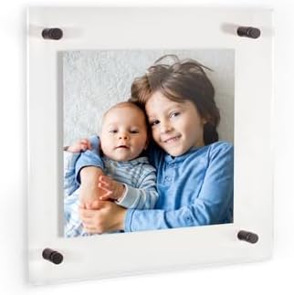 ArtToFrames 26x26 Inch Double Panel Floating Acrylic Picture Frame (Full Frame is 30x30) comes with Black Standoff Hardware, Made in the USA, 1 Pack