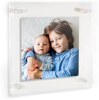 ArtToFrames 26x26 Inch Double Panel Floating Acrylic Picture Frame (Full Frame is 30x30) comes with White Standoff Hardware, Made in the USA, 1 Pack