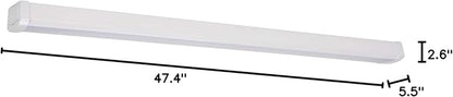 Lithonia Lighting 4 Foot LED Light Fixture, Low-Profile LED Wraparound Flush Mount Ceiling Light, 2700K Soft White, 120V, 48-Inch (FMLWL 48 827)