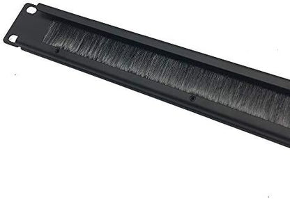 QiaoYoubang 10 Pack 1U Horizontal Rack Mount Cable Management Panel with Cable Entry Brush for 19-Inch Rack Or Cabinet Black (1UCMB1U10PC)