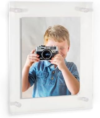 ArtToFrames 17x23 Inch Double Panel Floating Acrylic Picture Frame (Full Frame is 21x27) comes with White Standoff Hardware, Made in the USA, 1 Pack