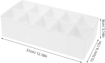 SHERCHPRY Plastic Cable Organizer Box with Compartments Multipurpose Desk Insert for Electronic Devices Chargers and Stationery Storage in Home Office and Workspace