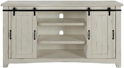 Martin Svensson Home Rustic 65” Solid Wood TV Stand with Storage, All Antique White