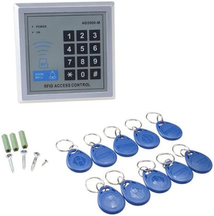 AGPTEK RFID Door Access Control System Kit, Home Security System with 280kg 620LB Electric Magnetic Lock 110-240V AC to 12v DC 3A 36w Power Supply Proximity Door Entry keypad 10 Key Fobs EXIT Button