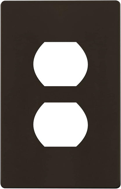 ENERLITES Screwless Duplex Wall Plate, Child Safe Receptacle Outlet Cover, Standard Size, 1-Gang 4.68" x 2.93", Unbreakable Polycarbonate Thermoplastic, UL Listed, SI8821-BR, Glossy, Brown