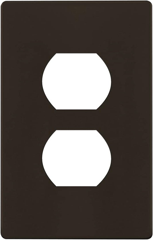 ENERLITES Screwless Duplex Wall Plate, Child Safe Receptacle Outlet Cover, Standard Size, 1-Gang 4.68" x 2.93", Unbreakable Polycarbonate Thermoplastic, UL Listed, SI8821-BR, Glossy, Brown