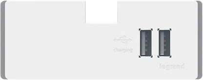 Legrand adorne Under-Cabinet USB Outlet Module in White, APUSB3W4