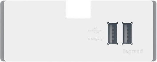 Legrand adorne Under-Cabinet USB Outlet Module in White, APUSB3W4