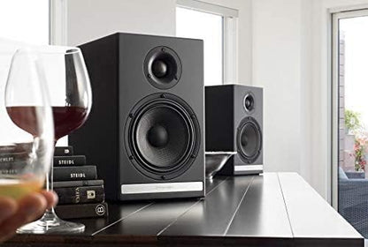 Audioengine HDP6 Passive Speakers Bookshelf Speakers Pair | Home Stereo High-Powered 2-Way Desktop Speakers | AV Receiver or Integrated Amplifier Required (Satin Black)