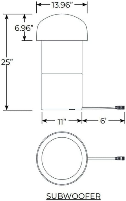 VOLT OHM 4.1 Outdoor Audio System with 4 Satellite Speakers, Subwoofer & Bluetooth Amplifier, Provides Coverage Up to 1300 Square Feet