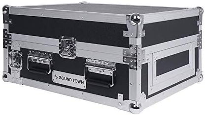 Sound Town 2U Glide Style Rack Case with 11U Slant Mixer Top, 20.7” Rackable Depth and Laptop Platform - Pro Tour Grade (STMR-2ULT)
