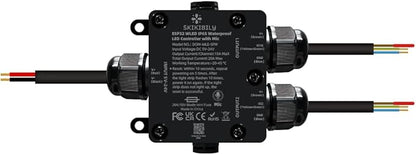 Skikibily ESP32 WLED LED Controller with Mic for Music Sync, APP/Web Control, IP65 Waterproof, 5V/12V/24V WS2812B SK6812 WS2811 RGBIC Addressable LED Strip Lights, 20A Output Fuse Protection
