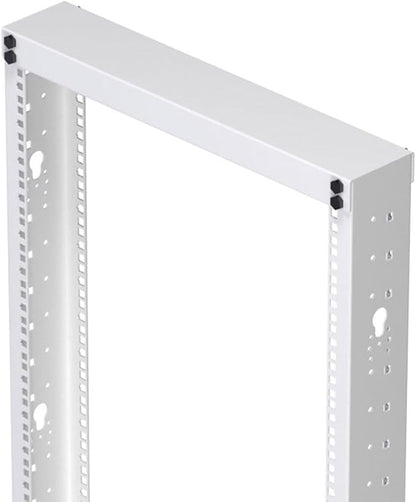 NavePoint 25U 2 Post Rack Open Frame Server Rack for 19 Inch Equipment, AV, Networking, Data & IT Devices, 2-Post Rack 25U 881lbs Weight Capacity, White