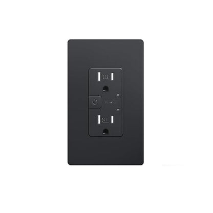 Smart Wall Outlet, Tamper Resistant Outlet Compatible with Alexa and Google Assistant, Remote Control, ETL & FCC Approvel Samrt Receptacle, Requires 2.4 GHz Wi-Fi, No Hub Required, Black