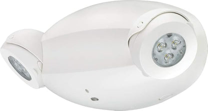Lithonia Lighting Quantum LED Emergency Fixture with Dual Adjustable Heads, Wall or Ceiling Mount, UVOLT, White Housing