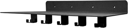 RIMLUFE fit for Tonal Accessories Shelf Organizer Gym Storage Rack Wall Shelves with Hooks, Floating Shelves Black Gym Equipment Storage Wall Decor for Home Gym T Lock Adapter Organizing