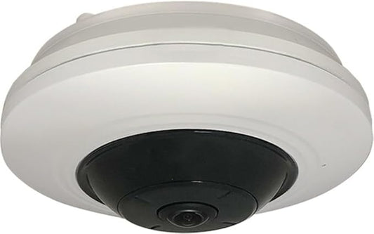 A912 5MP Analytics Indoor Mini Hemispheric Dome Camera, D/N, Adaptive IR, Superior WDR, SLLS, Fixed Lens, f 1.05mm/F2.25, H.265/H.264, Dewarping, 3D DNR, Built-in Micro, PoE/DC12V, DI/DO, RS-485