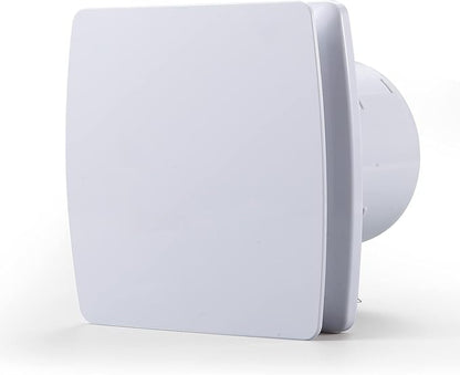 Zeyzer Exhaust Fan 110 CFM 1.0 Sones 5.9" Duct White Square Quiet Powerful Ceiling or Wall-Mount Ventilation Fan for Bathroom/Corridor/Office/Laundry Room/Shop