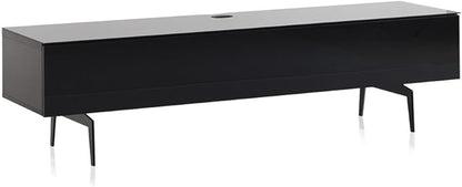 SONOROUS ST-360 Premium TV Stand for Living Room – Modern TV Stands & Entertainment Center with Storage – Black Glass & Black Wood Cover – Luxury Media Console with Metal Legs for TVs up to 75 inches