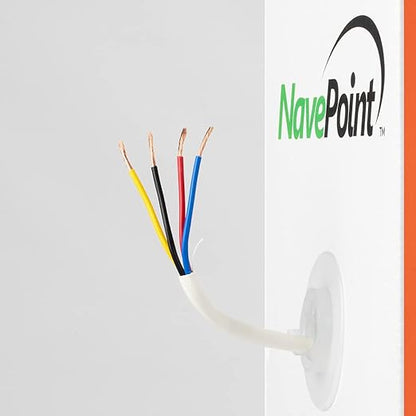 NavePoint 250ft in Wall Audio Speaker Cable Wire CL2 14/4 AWG Gauge 4 Conductor Bulk White