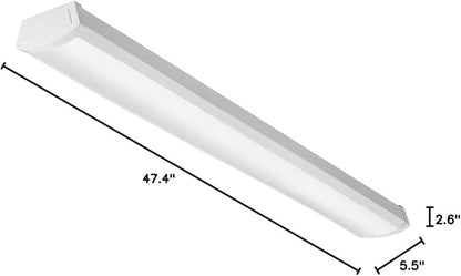 Lithonia Lighting 4 Foot LED Light Fixture, Low-Profile LED Wraparound Flush Mount Ceiling Light, 3500K Neutral White, 120V, 48-Inch (FMLWL 48 835)