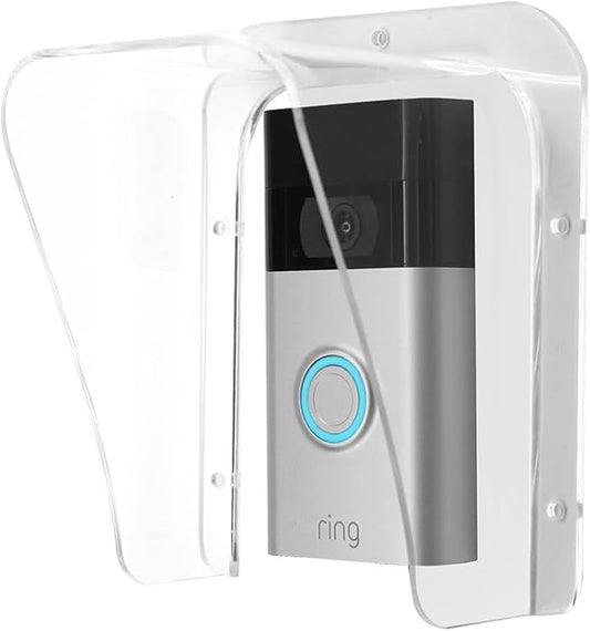 Doorbell Rain Cover Weatherproof Compatible for Ring/Blink/Google Nest Video Doorbells, Large Acrylic Doorbell Cover Protector for Outside Camera Doorbells/Door Keypad/Attendance Machine(Model B)