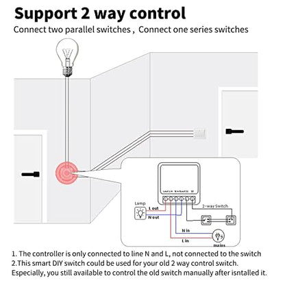 IHSENO ZigBee3.0 Smart Switch Mini Relay Switch, ZigBee Smart Light Switch Need Zigbee Hub Work with Tuya Smart Life APP Smart Button Scene Remote for Tuya Smart Home Devices (4)